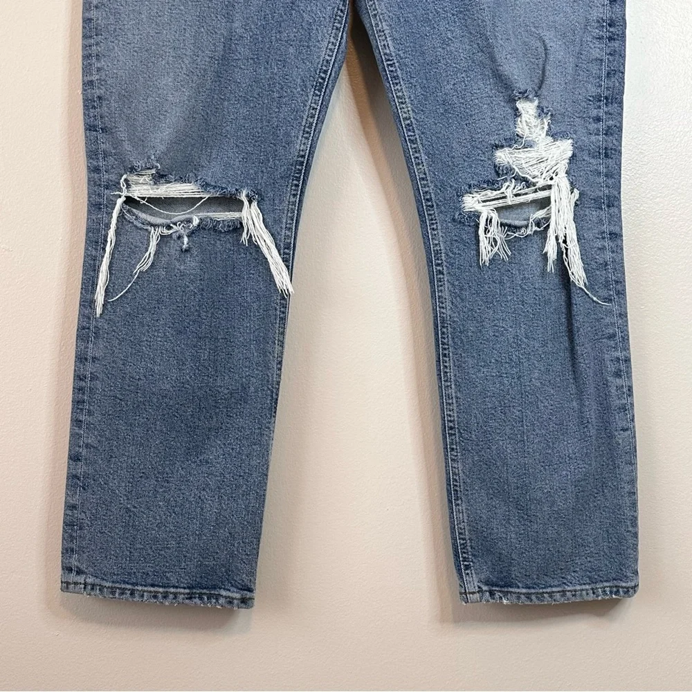 AGOLDE Riley High Rise Crop Distressed Jeans Size 32 - Picture 4 of 15